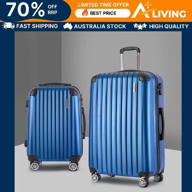 Luggage Set 2pc 24" 28" Suitcase Hardcase Trolley Travel Blue