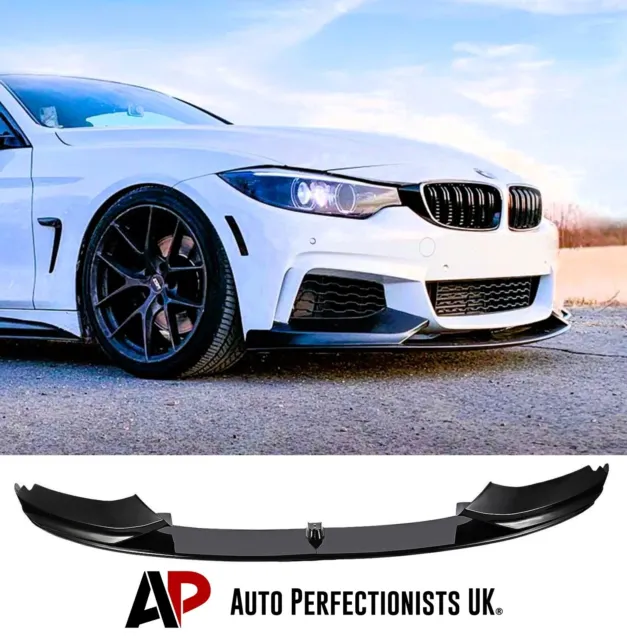 BMW 4 Series F32 F33 F36 Gloss Black Front Splitter Spoiler Lip M Sport 2013-20