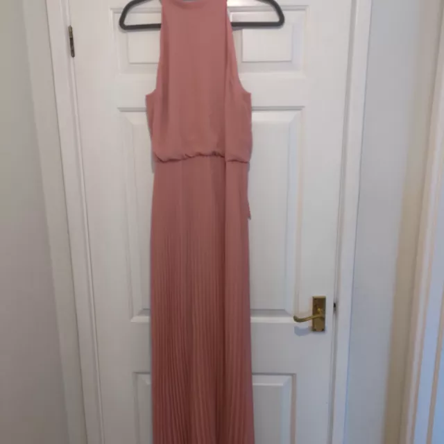 New Oasis Women Dress Size 12long Dusty Pink RRP£85