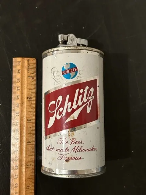 Vintage Schlitz Beer Can Lighter 1962 steel can 12 ounces