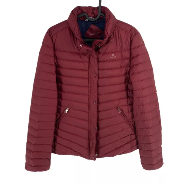 GANT Rosso Scuro Luce Piumino Giubbotto Imbottito Cappotto Taglia S