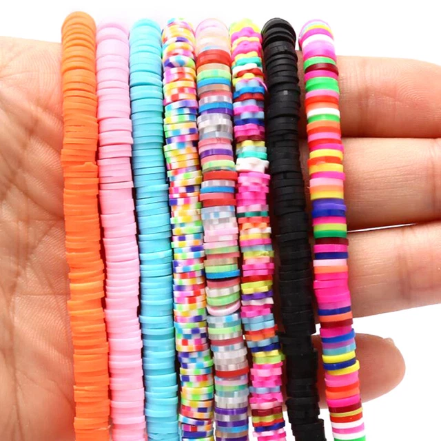 6mm Flat Round Polymer Clay Beads Loose Spacer Beads DIY Jewelry Making Findings 2