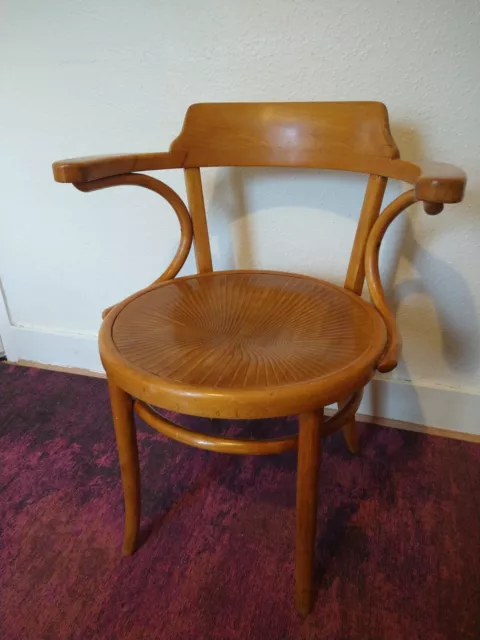 J & J Kohn Bentwood Captains Chair, 1900's Antique Mazowia carver, Thonet style