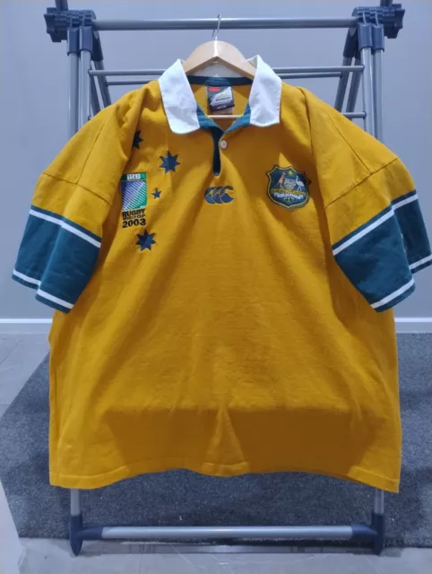 Australia Wallabies Rugby World Cup 2003 Canterbury CCC Jersey Embroidered 2XL