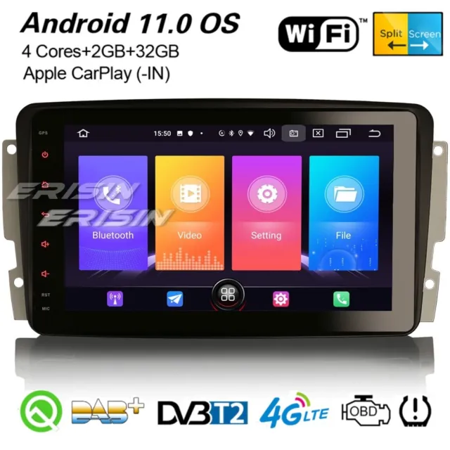 Android 11 Autoradio DAB+ Navi WiFi Mercedes-Benz C/CLK/G-Klasse W203 W209 Viano