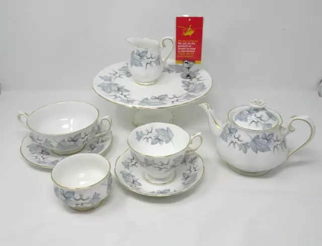 Royal Albert Silver Maple China Collection Cake Stand Cups Saucers Jug Bowl  G11
