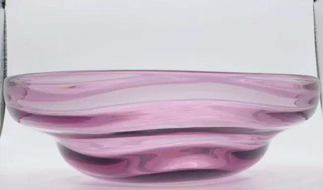 Thomas Webb Glass Amethyst Purple Venetian Ripple Bowl 1930s/40s -