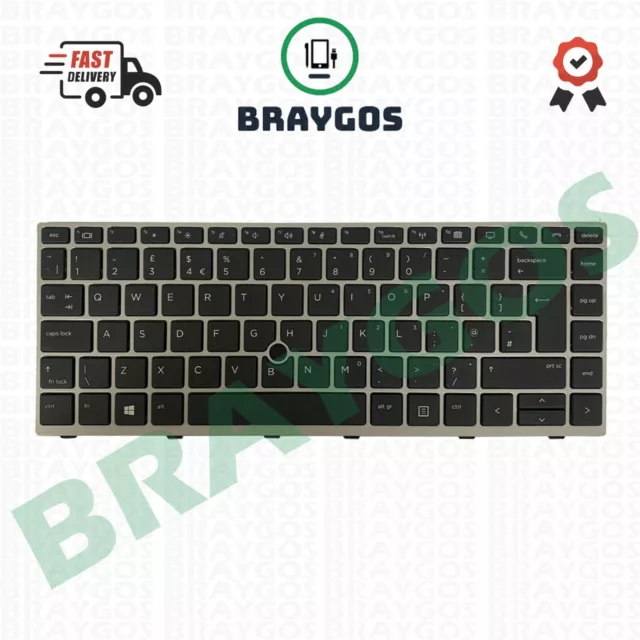 For HP EliteBook 840 G5 840 G6 745 G5 G6 UK Layout Laptop Keyboard With Frame 2