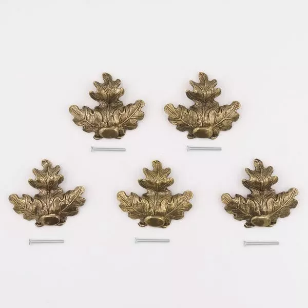 5x Hoja de Roble Portada Jabalí Cubierta Macizo Decoración Armas Grande Nuevo