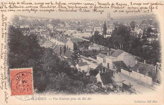 CPA 58 CLAMECY VUE GENERALE PRISE DE BEL AIR (dos non divisé)