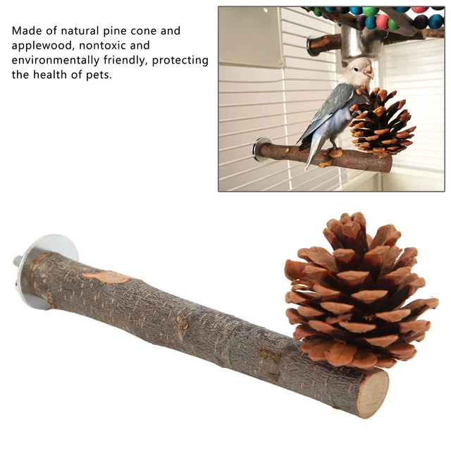 Natürliche Barsch Vogel Stand Pole Kauen Applewood Vogel Barsch Käfig Zubehör