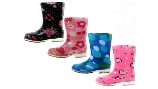 Kids Rain Boots Floral & Bubble Printed Rainboots, 5T-3Y