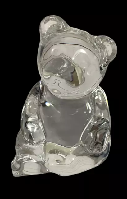 Vintage Crystal Bear Sitting Paperweight Princess House 24% Lead  Figurine Clear
