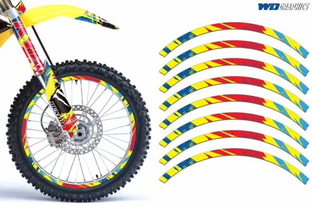 Rim Trim Kit For Suzuki DRZ RM RMX RMZ Dirt Bike MX Decals Racing Stickers