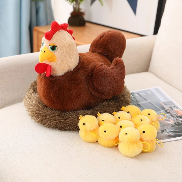 Chicken Family Plush Toy Animals With Nest Stuffed Doll Kids Birthday Gift New