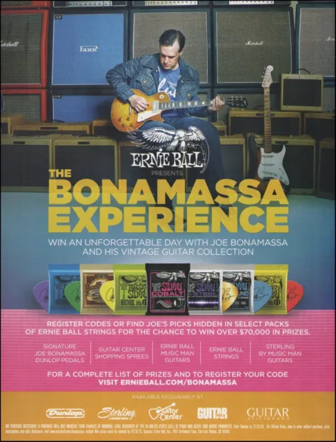 The Joe Bonamassa Experience Ernie Ball Guitar Strings 2015 advertisement print