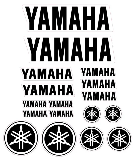 Kit 17 yamaha moto STICKERS DECALS LOGO set aufkleber adesivi BLACK