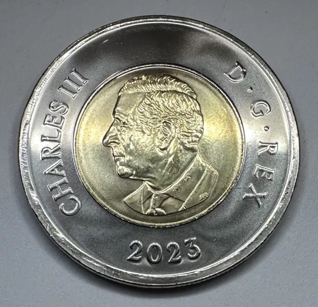 2023 First Strike Canadian Toonie $2 King Charles III New Effigy Coin. UNC BU