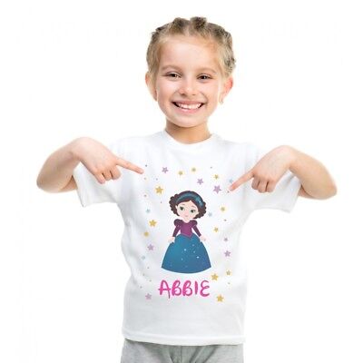 Personalizzato Bambini Magliette T-shirt Stampa Per Princess Compleanno Maglia