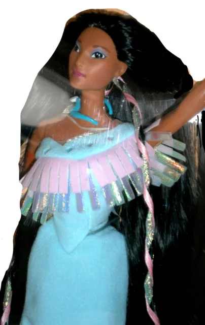 Disney Mattel Barbie Shining Braids Pocahontas Native American NRFB New