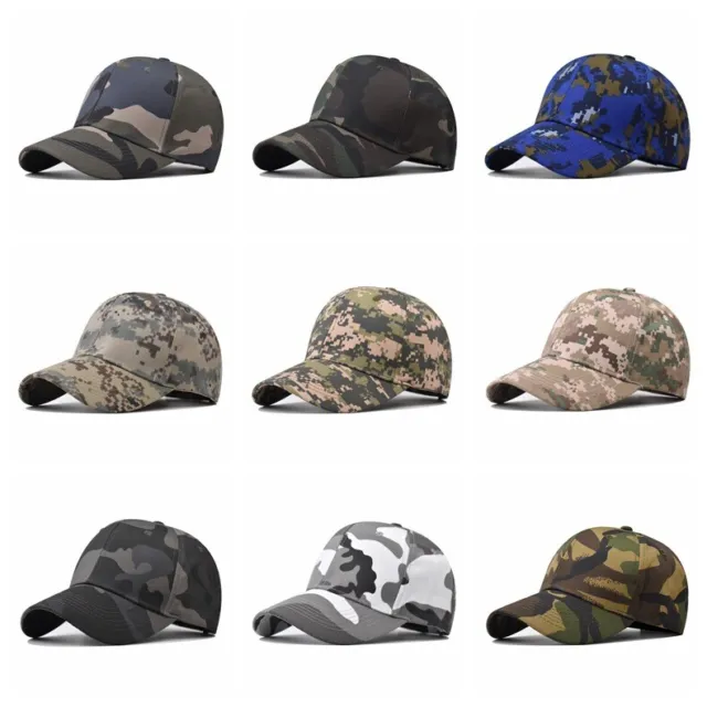 Men Women Camo Cotton Baseball Cap Adjustable Strapback Camouflage Trucker Hat