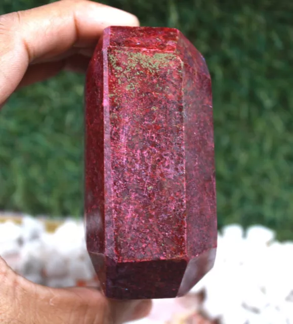 4450 Ct Amazing Emerald Shape Certified African Red Ruby Big Opaque Gemstone MSS 2