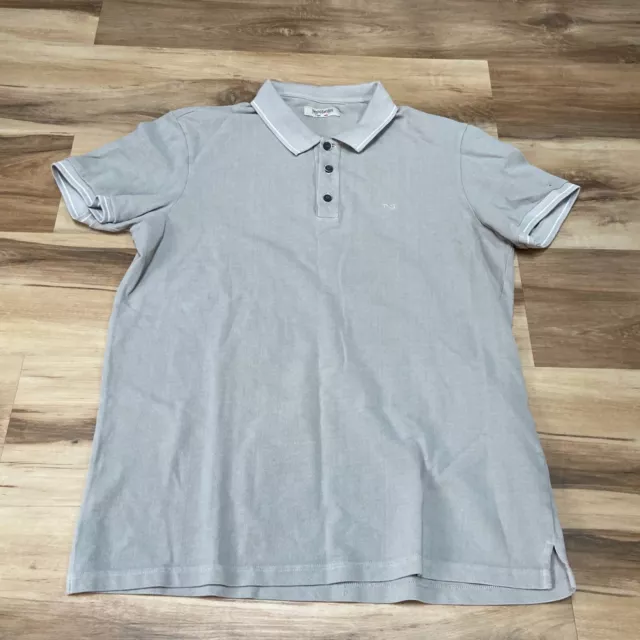 Nero Giardini Polo Shirt Mens Medium Size 50 Gray Piquet Short Sleeve