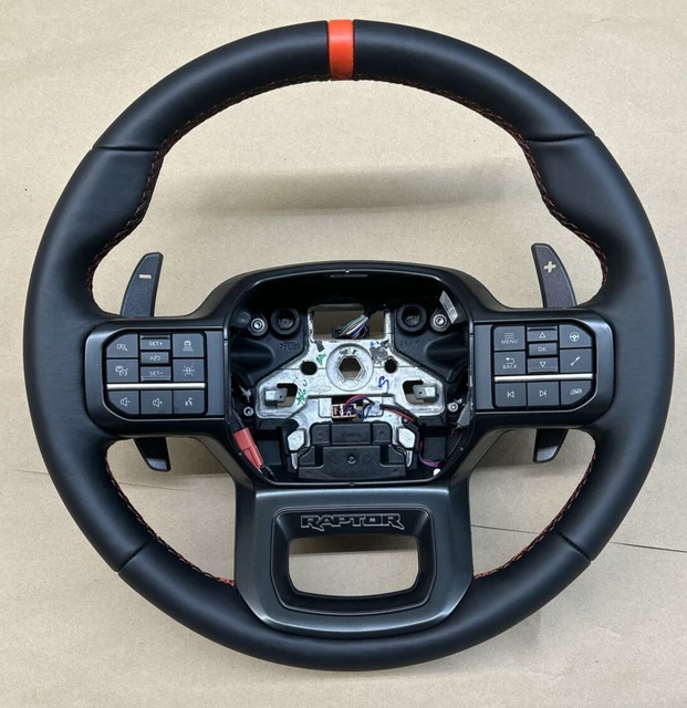 2022 2023 FORD F150 Raptor OEM Heated Leather Steering Wheel W/ Red