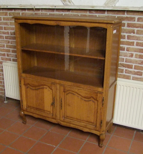 Louis Xv Style - French Oak Vitrine Glazed Display Cabinet - (020056)