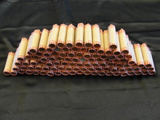 Quality Single 50 Cent Roll of Wheat Pennies 1909-1958 Range P D S W/ Steels