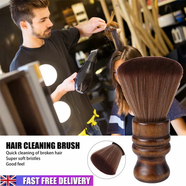 Neck Duster Clean Barber Hair Brush Cut Hairdressing Salon Stylist Tool Brown UK