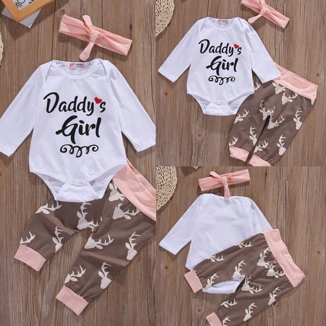 Vestiti neonate bambina body pumper + set pantaloni stampa cervo