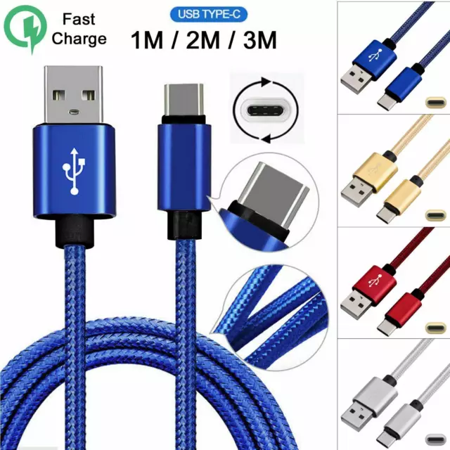 USB C Type-C Cable Fast Charger Type C Data Sync Net Braid Charging Cable Cord