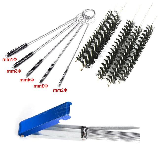Carburetor Carbon Dirt Jet Remove Cleanup Kit Tool Set Needle +Brushe Motorcycle