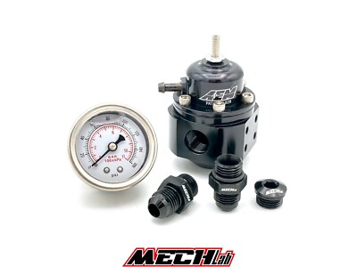 AEM AEM regolatore pressione benzina fpr 25-302BK manometro raccordi tubo gomma 8mm 