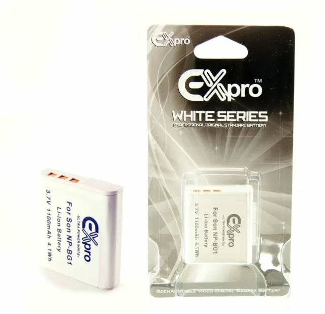 Ex-Pro® White batterie NP-BG1 NP-FG1 for Sony DSC-125 DSC-WX1 DSC-WX10 W90