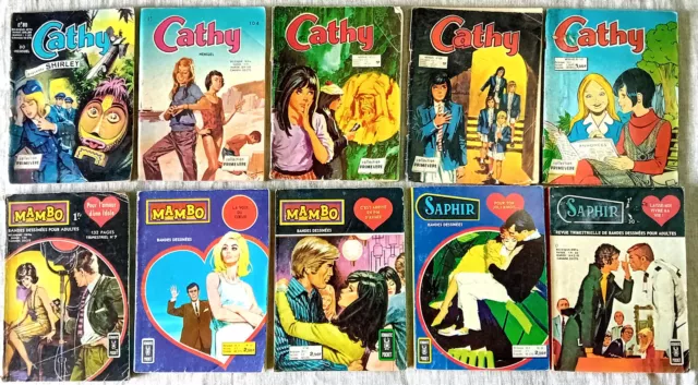 Lot de 10 BD pour jeunes filles Cathy - Mambo et Saphir  lot 52