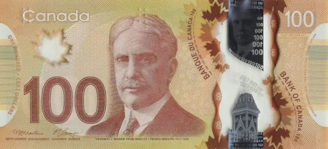 Canada 100 Dollars 2011 UNC. single Canadian 100 bill Uncirculated Banknote.