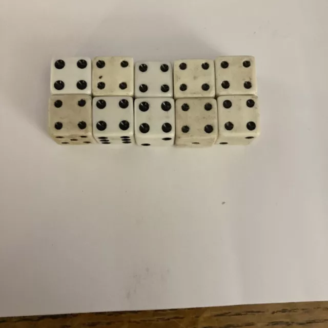 Standard White Dice Lot Of 10