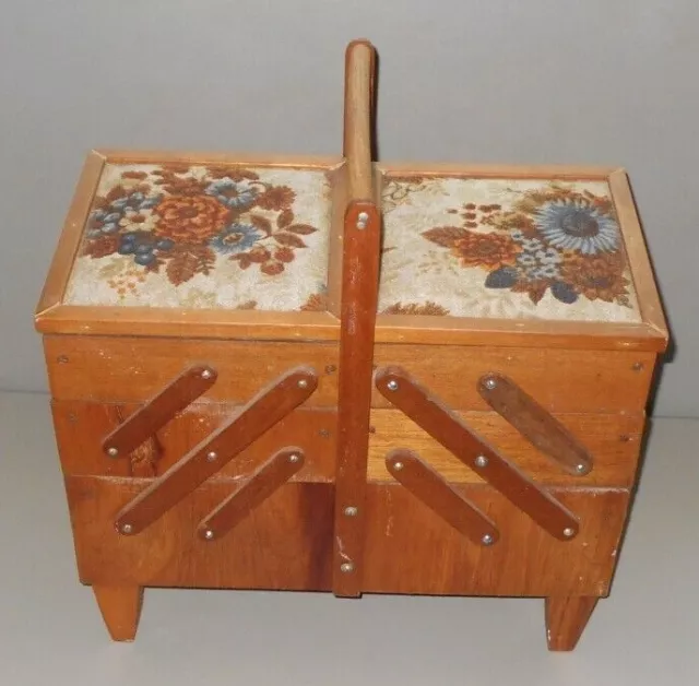 Vintage wooden sewing box Poland expandable