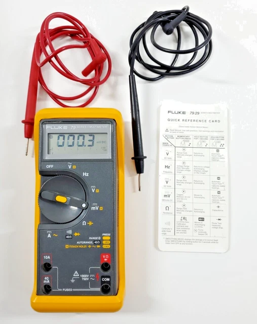 FLUKE 79 SERIES II 2 Multimeter with Leads and Case Clean Working 140.