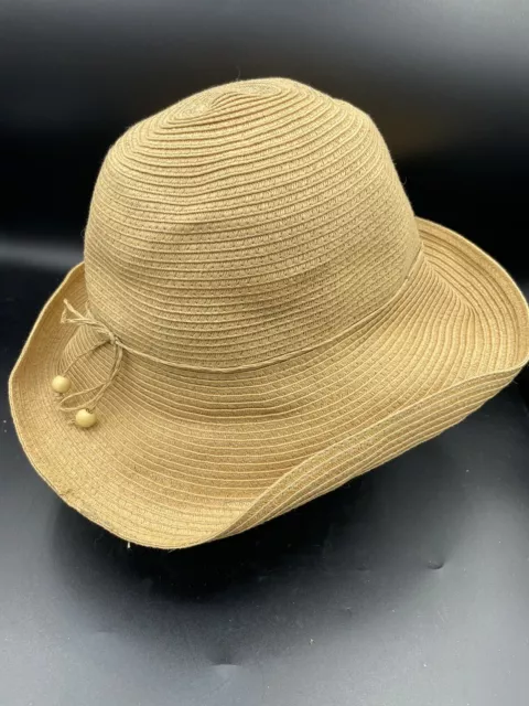 August Hat Co Womens Packable Paper Straw Natural Beige Forever Kettle Sun Hat