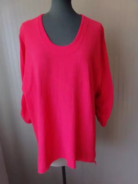 OH MY GAUZE Red Shark Bite Hem Cotton Tunic Top Size 3 XL OH MY GAUZE Red Shark Bite Hem Cotton Tunic Top Size 3 XL