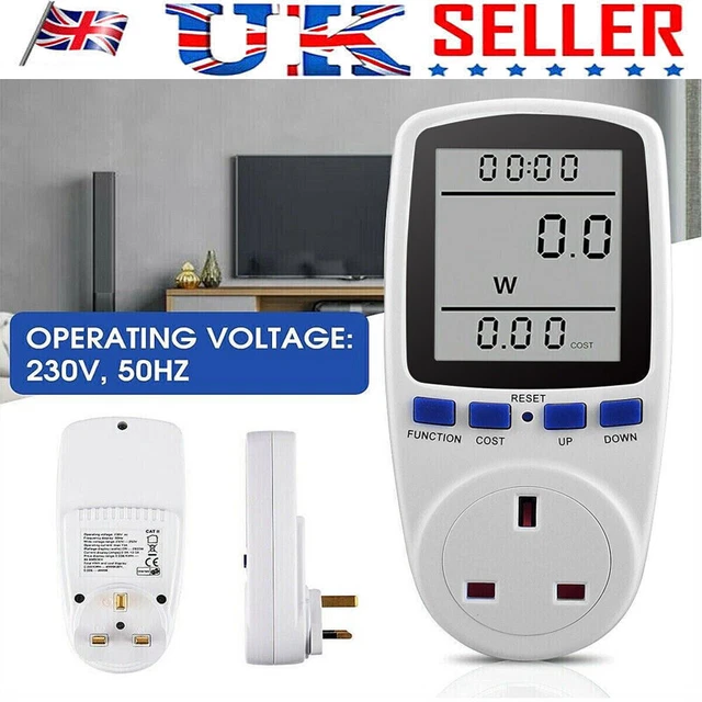 PLUGIN ELECTRICITY COST Monitor Energy Saving Power Meter Socket LCD