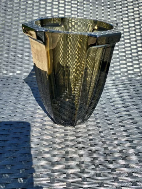 Rare  Vase  LUDWIG  MOSER   Art  Déco  Cristal  ou verre noir fumé ?? 1930 2