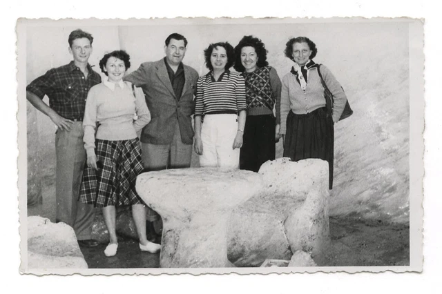 PHOTO Grotte de la Mer de Glace Mont Blanc Glacier Chamonix circa 1960 Family