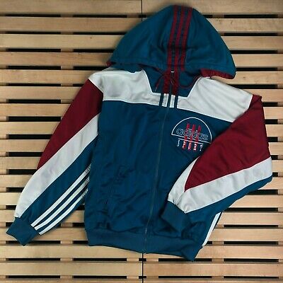 Mens Jacket Adidas Sport Vintage Multicolor Hooded Size S