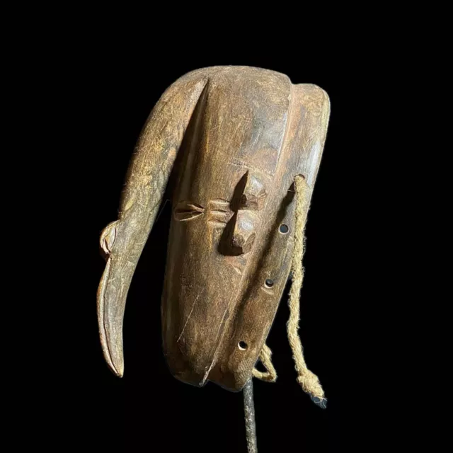 African Art Vintage Hand Carved Wooden Tribal Face Mask African Guro Baule-8156