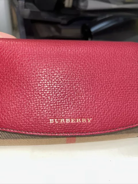 Burberry Wellington Check Red Leather Women’s Wallet 2