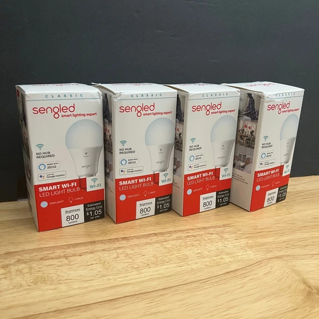 Sengled - Wi-Fi Smart Light Bulbs - Classic Daylight  - 4 Bulbs